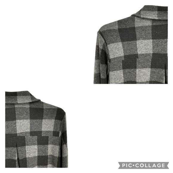 Soft Surroundings Mad About Plaid Gray Button Tunic Top - Sz S - Picture 12 of 16